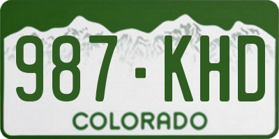 CO license plate 987KHD