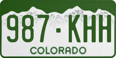 CO license plate 987KHH
