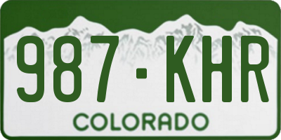 CO license plate 987KHR