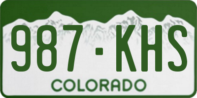 CO license plate 987KHS