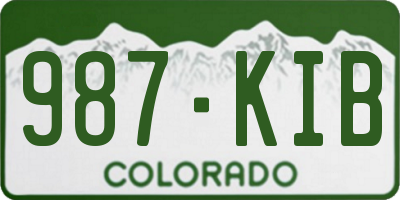 CO license plate 987KIB