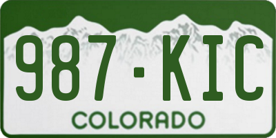 CO license plate 987KIC