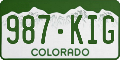 CO license plate 987KIG