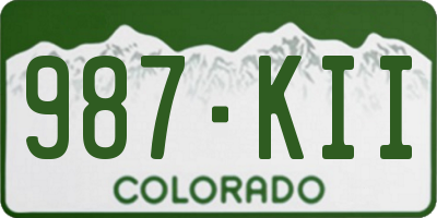 CO license plate 987KII