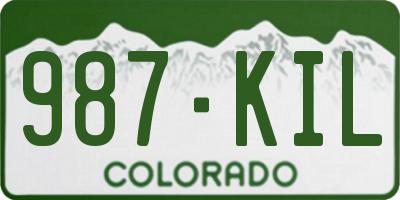 CO license plate 987KIL