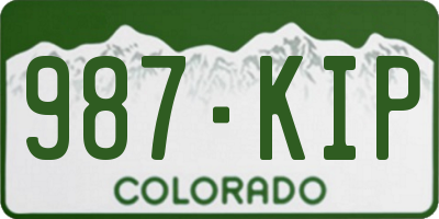 CO license plate 987KIP