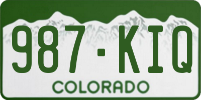 CO license plate 987KIQ