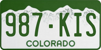 CO license plate 987KIS