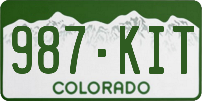 CO license plate 987KIT