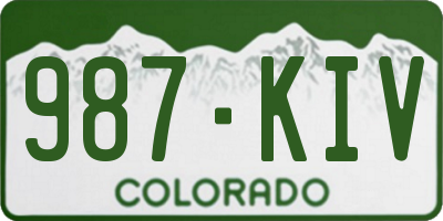 CO license plate 987KIV