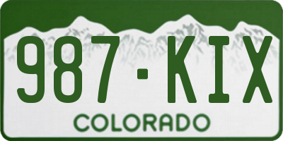CO license plate 987KIX