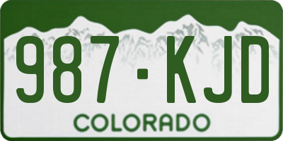 CO license plate 987KJD