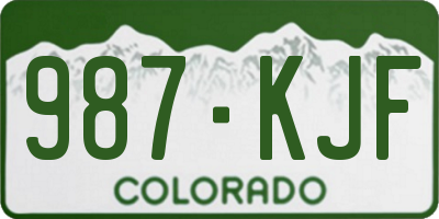 CO license plate 987KJF