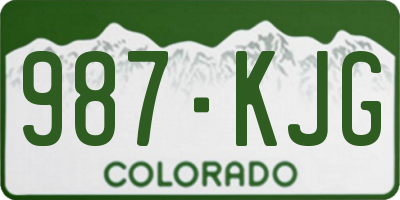 CO license plate 987KJG