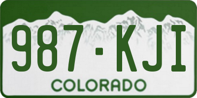 CO license plate 987KJI