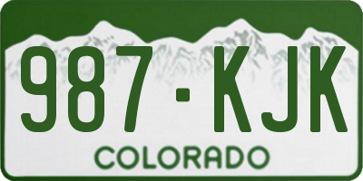 CO license plate 987KJK