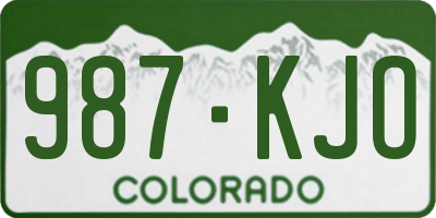 CO license plate 987KJO