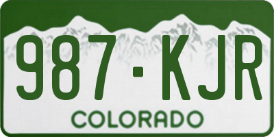 CO license plate 987KJR