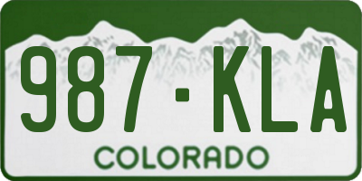 CO license plate 987KLA