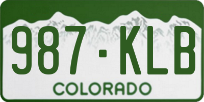 CO license plate 987KLB