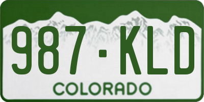 CO license plate 987KLD