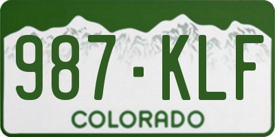 CO license plate 987KLF