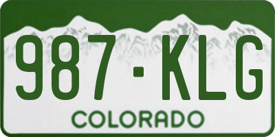 CO license plate 987KLG