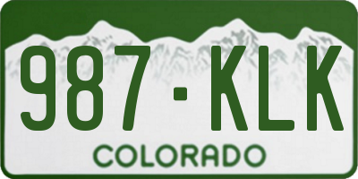 CO license plate 987KLK