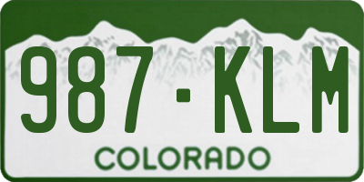 CO license plate 987KLM