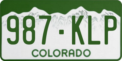 CO license plate 987KLP