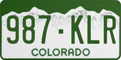 CO license plate 987KLR
