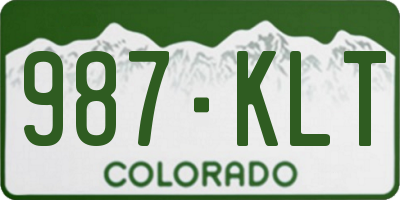 CO license plate 987KLT