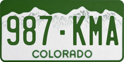 CO license plate 987KMA