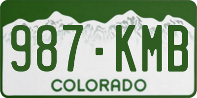 CO license plate 987KMB