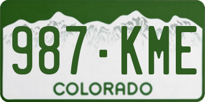 CO license plate 987KME
