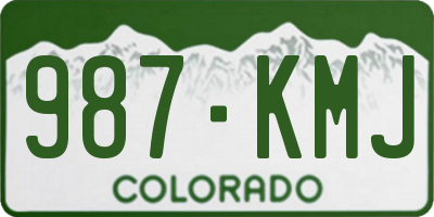 CO license plate 987KMJ