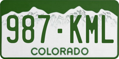 CO license plate 987KML