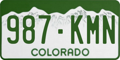 CO license plate 987KMN