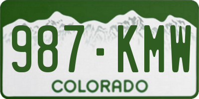 CO license plate 987KMW