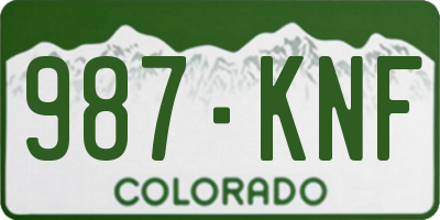 CO license plate 987KNF