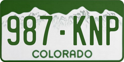 CO license plate 987KNP