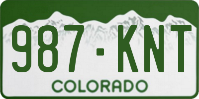 CO license plate 987KNT