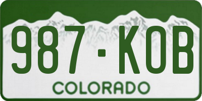 CO license plate 987KOB