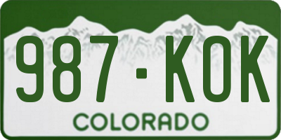 CO license plate 987KOK