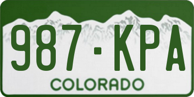 CO license plate 987KPA