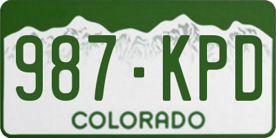 CO license plate 987KPD