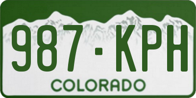 CO license plate 987KPH