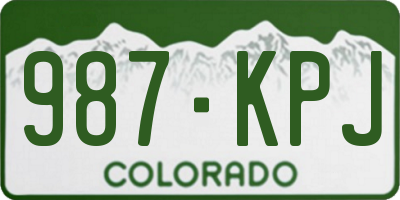 CO license plate 987KPJ