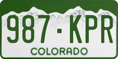 CO license plate 987KPR