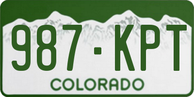 CO license plate 987KPT